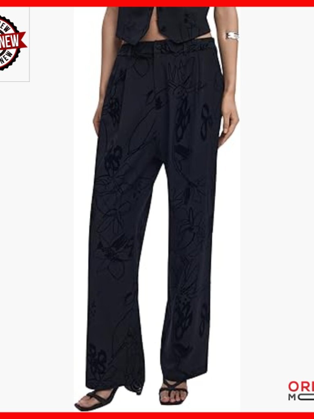 Flock Print Pants, Comfortable Fit, Versatile Bottoms